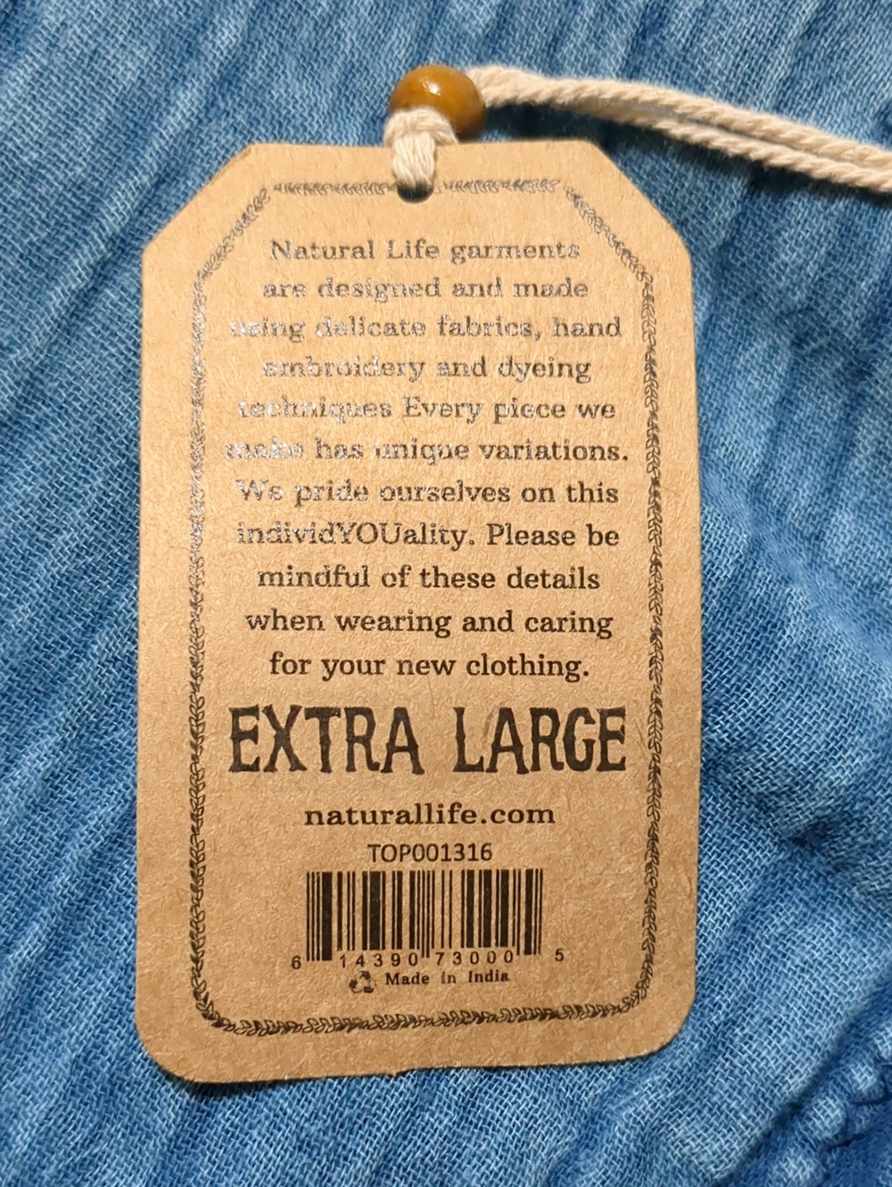 Natural Life Blue Gauzy Laid Back Shirt Pockets Boho Tunic Size XL NWT - Picture 11 of 12